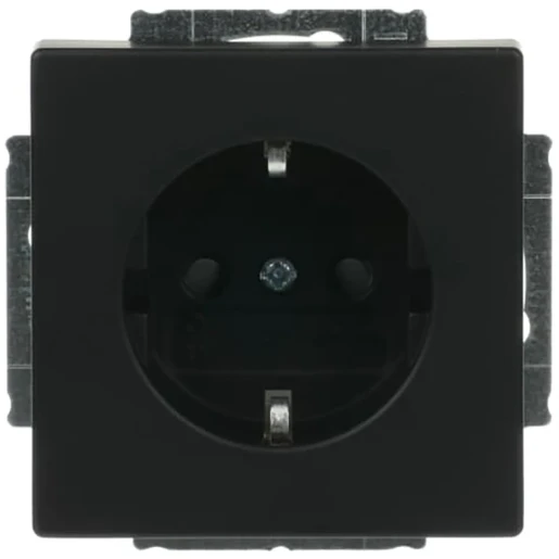 ABB Busch-Jaeger Future wandcontactdoos centraalplaat inbouw 16A 230V RA KV Mat zwart RAL 9005 IP20 2CKA002013A5444