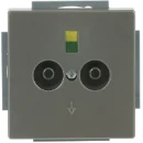 ABB Busch-Jaeger aardcontactdoos centraalplaat contactdoos 2-voudig inbouw Mat RVS 2CKA002495A0090