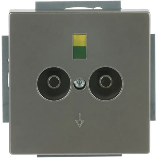 ABB Busch-Jaeger aardcontactdoos centraalplaat contactdoos 2-voudig inbouw Mat RVS 2CKA002495A0090