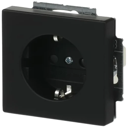 ABB Busch-Jaeger Future wandcontactdoos centraalplaat inbouw 16A 230V RA KV Mat zwart RAL 9005 IP20 2CKA002013A5444