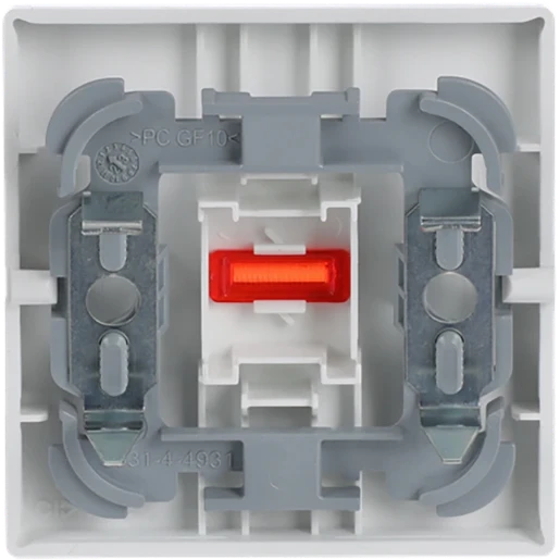 ABB Busch-Jaeger Future Solo Axcent Carat bedieningselement rode lens wissel aan / uit enkele wip wit RAL 9016 2CKA001751A2814