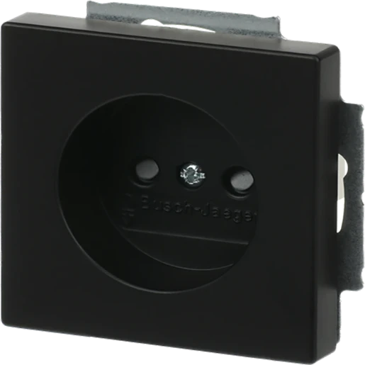 ABB Busch-Jaeger Future Axcent Carat Wandcontactdoos inbouw 16A 250V CEE 7/1 zonder randaarde KV Mat zwart RAL 9005 IP20 2CKA002113A5340