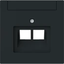 ABB Busch-Jaeger Art linear Centraalplaat voor UAE-datacontactdozen Voor dataansluitkast Bedieningselement 2 connectoren Met label zwart 2CKA001710A4230