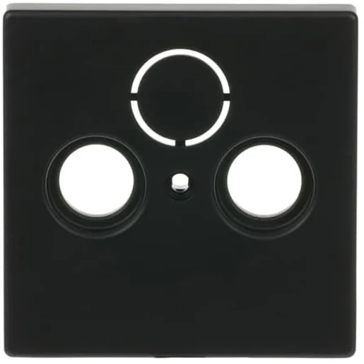 ABB Busch-Jaeger Future Axcent Carat Centraalplaat antenne Satelliet Centraalplaat 3 connectoren Zonder label zwart 2CKA001724A4298