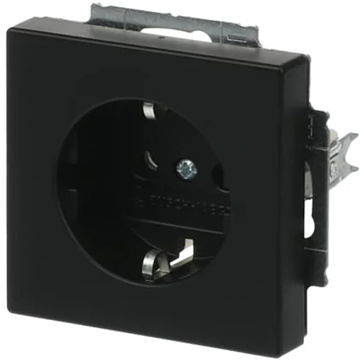 ABB Busch-Jaeger Future Axcent Carat wandcontactdoos centraalplaat inbouw 16A 250V RA Mat zwart RAL 9005 IP20 2CKA002011A3883