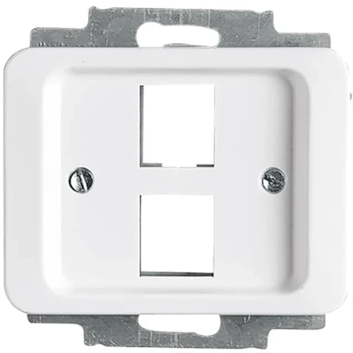 ABB Busch-Jaeger Alpha Centraalplaat Modular-Jack Basiselement met centrale afdekplaat 2 connectoren Zonder label wit 2CKA001753A7800