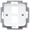 ABB Busch-Jaeger Reflex SI Centraalplaat Modular-Jack Basiselement met centrale afdekplaat 2 connectoren Zonder label wit 2CKA001753A3965
