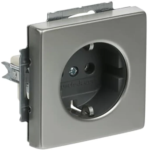 ABB Busch-Jaeger wandcontactdoos centraalplaat inbouw 16A 250V RA Mat RVS RAL IP20 2CKA002011A3850