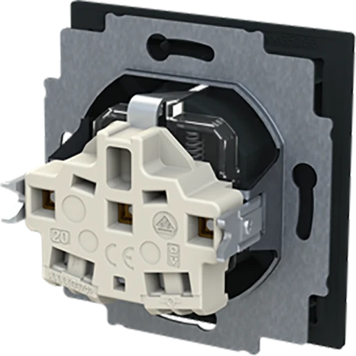 ABB Busch-Jaeger Art linear Wandcontactdoos Schuko inbouw 16A 250V RA Mat zwart RAL 9005 IP20 2CKA002013A5492