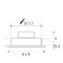 SLV New Tria Schijnwerper vierkant set 38° symm 2700K 645lm 90x90mm 21-40° - Mediumstralend aluminium 113886