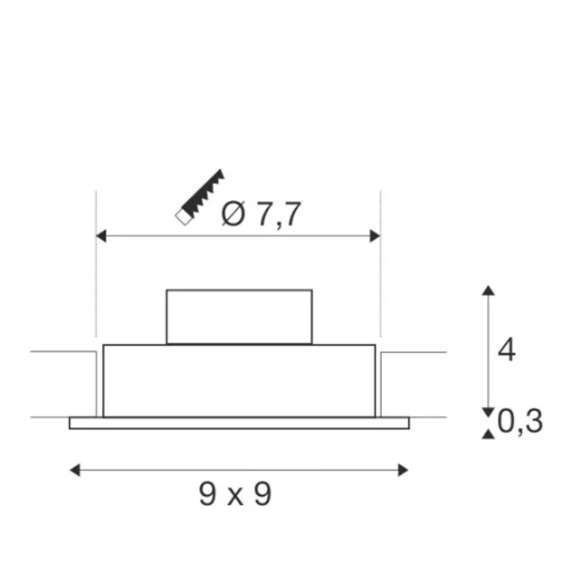 SLV New Tria Schijnwerper vierkant set 38° symm 2700K 645lm 90x90mm 21-40° - Mediumstralend aluminium 113886