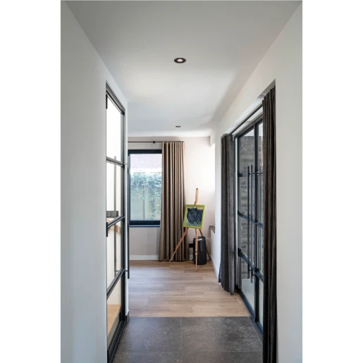 SLV New Tria GU10 inbouwspot rond zwenkbaar 93x93mm zwart 1007375