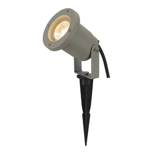 SLV Nautilus GU10 tuinverlichtingsarmatuur Grondpen aluminium grijs IP65 227418
