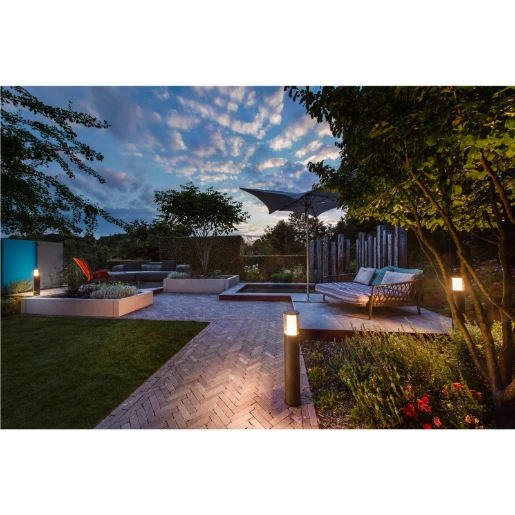 SLV M-Pol Bevestiging bolderarmatuurbuis Aluminium 124x124x534mm Ø124mm Antraciet 1006380