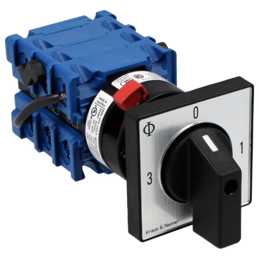 Kraus & Naimer AMPEREMETER OMSCHAK. 20A 3 POLIG 0-1-2-3 FRONTINB. CENTRAAL IP66