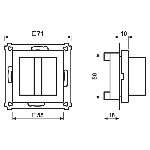 Jung AS range lichtsignaal a(s)500 kamerlamp/zoemer 55x55mm wit IP20 NRSAS0834RMWW