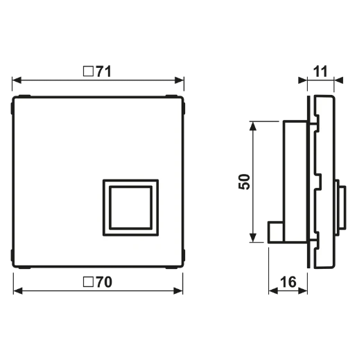 Jung LS range Miva afzetknop LC32090 70x70mm rood IP20 NRSLC0834AT227
