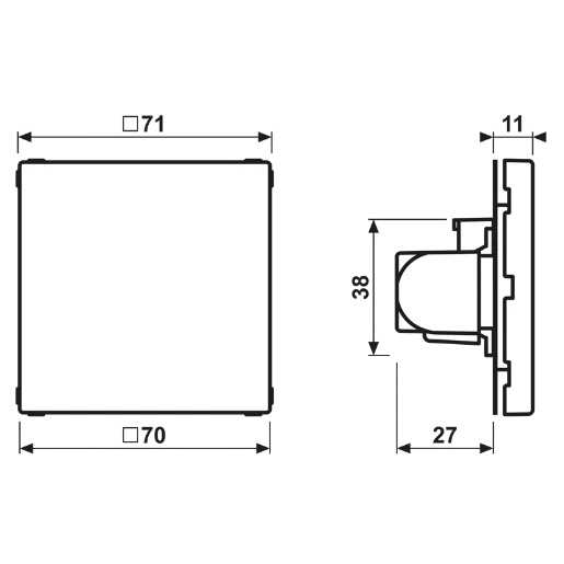 Jung UPS-module LS990 in edelstaal