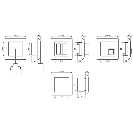 Jung AS range miva noodoproepset a(s)500 compleet set compleet 71x71mm wit NRSAS0834WW