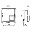 Jung AS range Miva uitschakelknop 55x55mm wit IP20 NRSAS0834ATWW