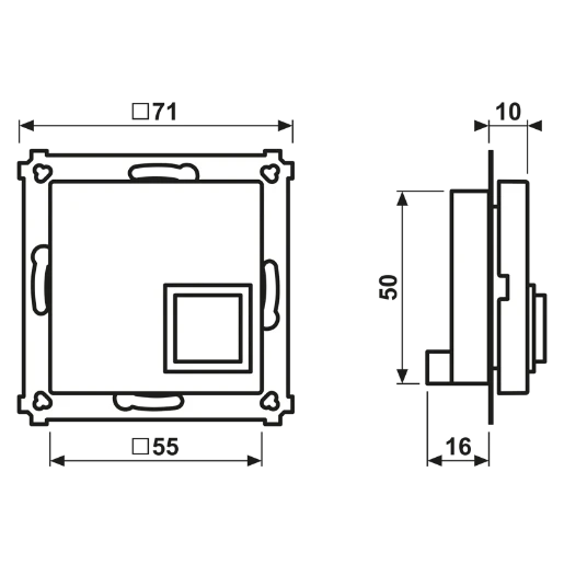 Jung AS range Miva uitschakelknop 55x55mm wit IP20 NRSAS0834ATWW