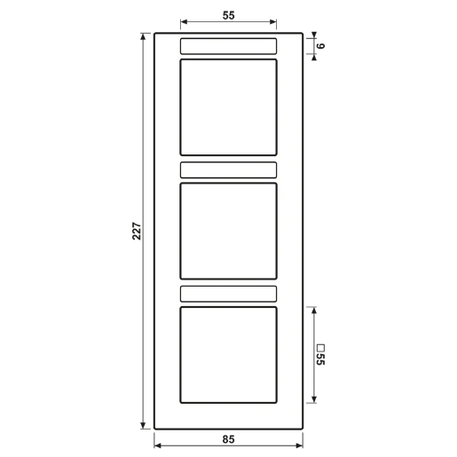 Jung Afd.raam A550 3v vert. tekstv. sn.w. mat