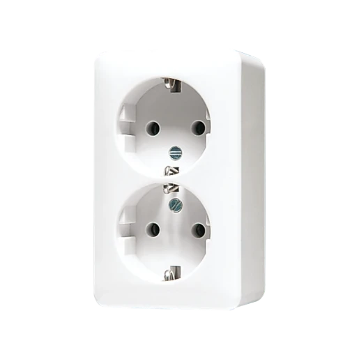 Jung AP 600 wandcontactdoos opbouw 16A 250V RA KV Glanzend wit RAL 9016 IP20 6020KIAWW