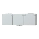 Jung WG 600 wandcontactdoos onderkast opbouw 16A 250V RA Glanzend grijs RAL 7035 IP44 623NW