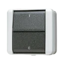 Jung WG 800 wipschakelaar met onderkast Tweepolige schakelaar opbouw grijs RAL 7035 IP44 802W
