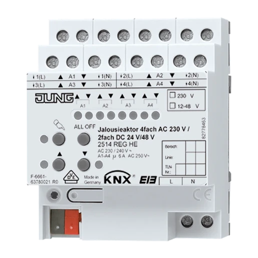 Jung KNX jaloezieactor 4x230VAC/2x24VDC