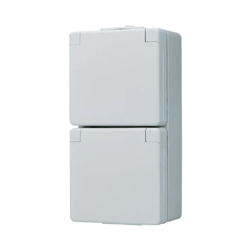 Jung WG 600 wandcontactdoos onderkast opbouw 16A 250V RA Glanzend grijs RAL 7035 IP44 622NV