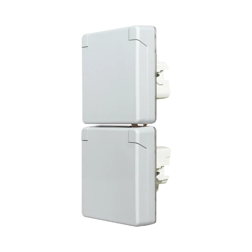 Jung WG 600 wandcontactdoos onderkast opbouw 16A 250V RA Glanzend grijs RAL 7035 IP44 622N