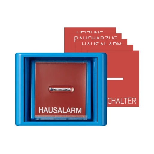 Jung AS range centraalplaat + glas en impulsdrukker a(s)500 enkele wip blauw RAL 5013 AS561GLBL