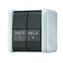 Jung WG 800 impulsdrukker met onderkast maakcontact opbouw serie drukcontact Wip Glanzend grijs RAL 7035 835NAW