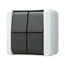 Jung WG 800 impulsdrukker met onderkast maakcontact opbouw serie drukcontact Wip Glanzend grijs RAL 7035 835W