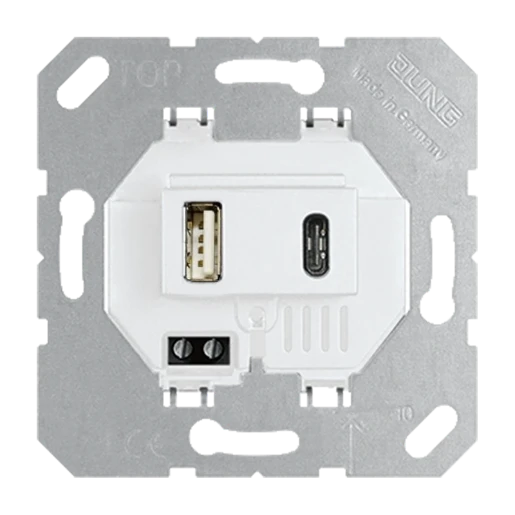 Jung usb-laadcontactdoos 100V 3000mA inbouw 5V 1 USB A 1 USB C wit USB15CAWW