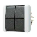 Jung WG 800 wipschakelaar zonder onderkast Wisselschakelaar opbouw 10AX grijs RAL 7035 IP44 808E