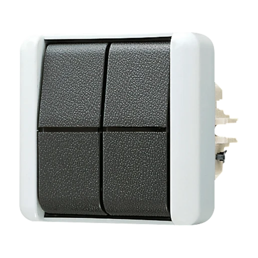 Jung WG 800 wipschakelaar zonder onderkast Wisselschakelaar opbouw 10AX grijs RAL 7035 IP44 808E