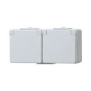 Jung WG 600 wandcontactdoos onderkast opbouw 16A 250V RA Glanzend grijs RAL 7035 IP44 622NW