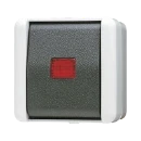 Jung WG 800 impulsdrukker zonder onderkast opbouw Wip Glanzend grijs RAL 7035 834W