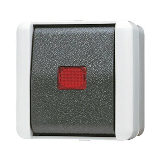 Jung WG 800 impulsdrukker zonder onderkast opbouw Wip Glanzend grijs RAL 7035 834W