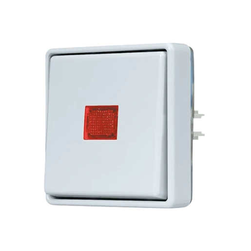 Jung WG 600 wipschakelaar controleschakelaar Tweepolige schakelaar opbouw 10AX grijs RAL 7035 IP44 602KOE