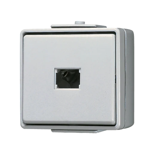 Jung WG 600 impulsdrukker met onderkast opbouw Wip Glanzend grijs RAL 7035 631W