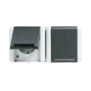 Jung WG 800 wandcontactdoos onderkast opbouw 16A 250V RA Glanzend grijs RAL 7035 IP44 8220W