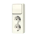 Jung AP 600 combinatie wandcontactdoos wissel + ra opbouw Wisselschakelaar wit IP20 626A