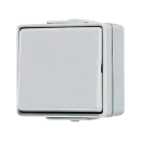 Jung WG 600 wipschakelaar met onderkast Wisselschakelaar opbouw grijs RAL 7035 IP44 606W