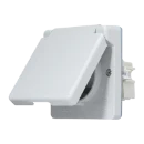 Jung WG 600 wandcontactdoos onderkast opbouw 16A 250V RA Glanzend grijs RAL 7035 IP44 620N