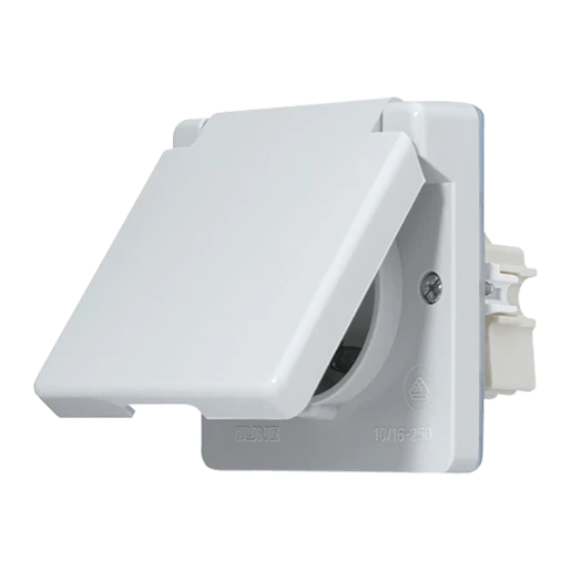 Jung WG 600 wandcontactdoos onderkast opbouw 16A 250V RA Glanzend grijs RAL 7035 IP44 620N