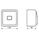 Jung AP 600 Impulsdrukker opbouw Wip Glanzend wit RAL 1013 631A