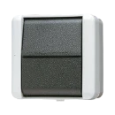 Jung WG 800 wipschakelaar met onderkast Wisselschakelaar opbouw grijs RAL 7035 IP44 806W